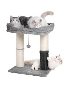 Cat Scratching Post Tree Condo Bed Sisal Scratch Climber Plush Interactive Toy